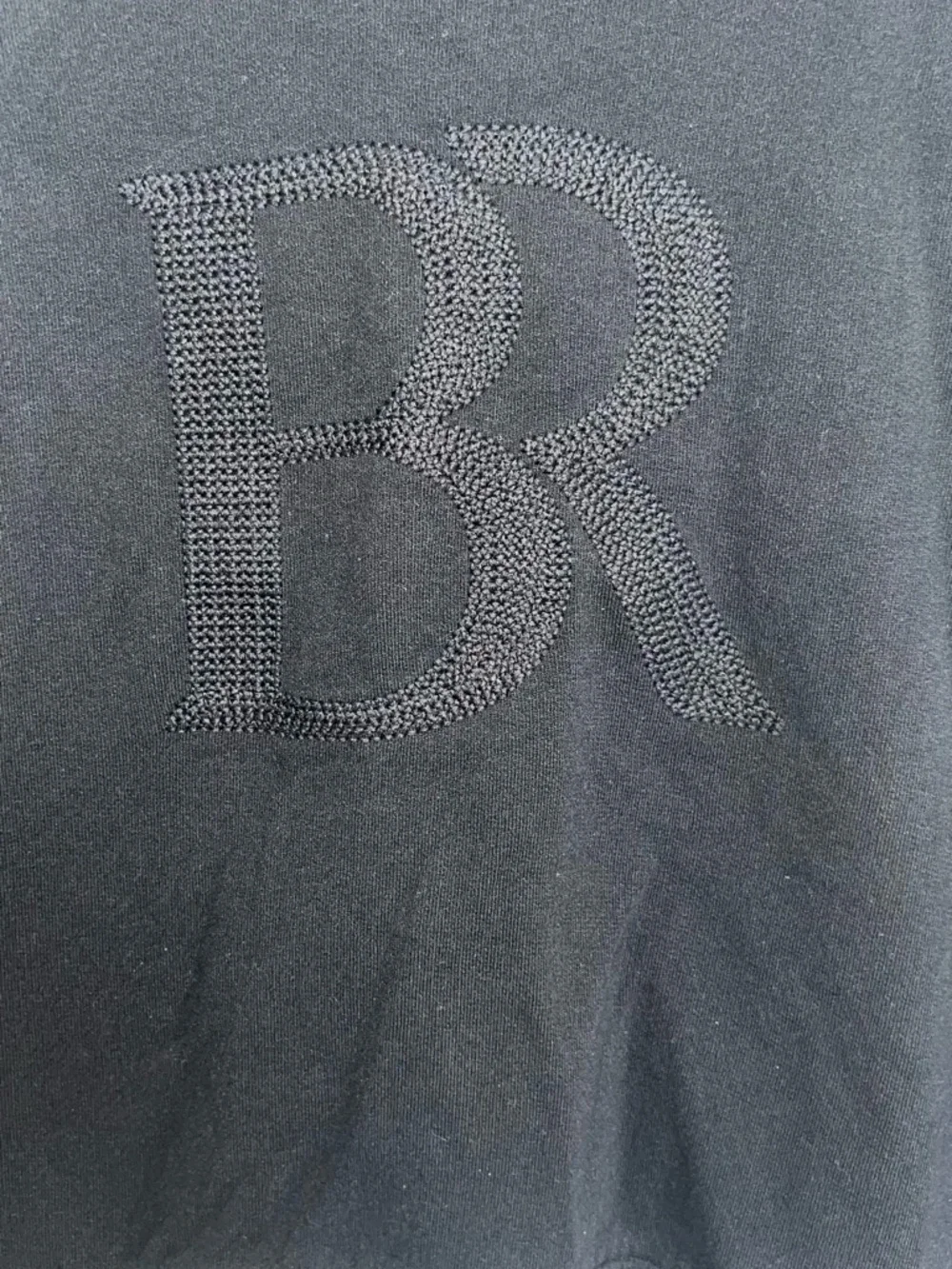 Banana Republic Black Men's Crewneck Sweater with Subtle BR Logo